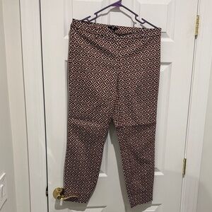 H&M Geometric Brown and White Pants